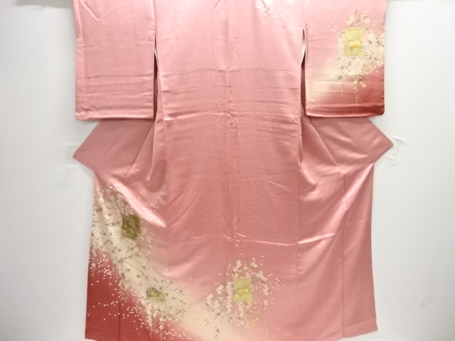 箔置き貝桶に桜模様訪問着